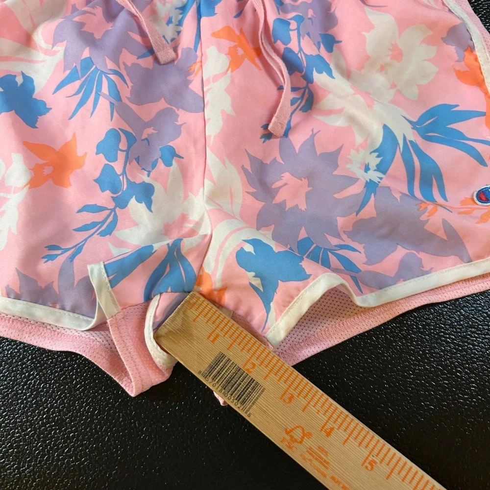 Champion Athletic Shorts Floral Print Drawstring Activewear Kids Girls Large 26